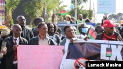 Recent spate of protests in Malawi has also been blamed for a surge in coronvirus cases because few people were following preventive measures. (Lameck Masina/VOA)