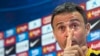 L’entraîneur Luis Enrique du FC Barcelone, club Espagnol, lors d’ une conférence de presse au complexe sportif Joan Gamper, près de Barcelone, Espagne, le 16 avril 2016. epa / Garcia Quique