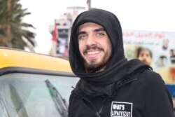 Ali Almikdam in Tahrir Square in Baghdad, Jan. 22, 2020. (Heather Murdock/VOA)