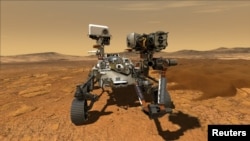 This NASA illustration shows the Perseverance Mars rover, the biggest, heaviest, most advanced vehicle to be sent to the Red Planet. (NASA/JPL-Caltech/Handout via REUTERS)