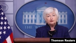 La secretaria del Tesoro estadounidense, Janet Yellen, habla el martes 18 de mayo de 2021 en el foro económico de la Cámara de Comercio de EE.UU.