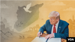 美国总统特朗普2025年6月30日签署解除对叙利亚后阿萨德时代领导人制裁的行政命令示意图。