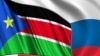 Photo montage of South Sudan and Russian flags