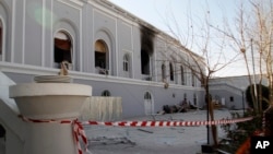 A view of the guesthouse after a bomb blast in Kandahar, Afghanistan, Jan. 11, 2017. 