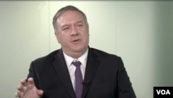 FILE - Former U.S. Secretary of State Mike Pompeo speaks to VOA Persian in Washington on May 17, 2021. (Screen grab)