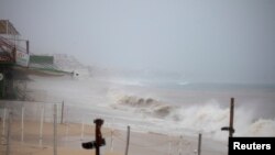 FILE - A general view of El Medano beach before the arrival of Tropical Storm Ileana, in Cabo San Lucas, Baja California Sur state, Mexico Sept. 13, 2024.