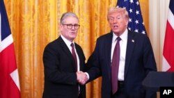 ဗြိတိန်ဝန်ကြီးချုပ် Keir Starmer နဲ့ အမေရိကန်သမ္မတ ဒေါ်နယ်ထရမ့်။