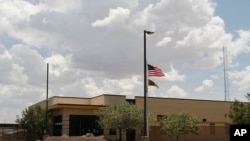 A June 26, 2019, photo shows the entrance to the Border Patrol station in Clint, Texas.