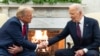 President Joe Biden meets with President-elect Donald Trump in the Oval Office of the White House, in Washington, Nov. 13, 2024.