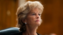 FILE - Sen. Lisa Murkowski, R-Alaska, listens during a Senate Health, Education, Labor and Pensions Committee hearing on Capitol Hill in Washington, June 23, 2020.