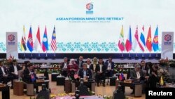 Malaysia's Minister of Foreign Affairs Mohamad Hasan speaks at the ASEAN Foreign Ministers' Retreat in Langkawi Island, Malaysia, Jan. 19, 2025.