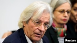 Spain's member of the European Parliament, Javier Nart, speaks during a press conference at the end of a parliamentary delegation's visit to Nicaragua to address the nation's political crisis in Managua, Jan. 26, 2019.