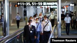 Belarusian Sprinter Krystsina Tsimanouskaya leaves for Vienna, Aug. 4, 2021.