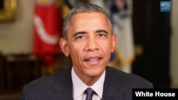 President Barack Obama delivers the weekly address from the White House, Jan. 31, 2015. 