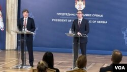 Konferencija sa medije predsednika Srbije Aleksandra Vučića i američkog zvaničnika Hozea Fernandeza (foto: Rade Ranković)