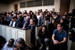 Students rally against white supremacy at Syracuse University in New York, Nov. 20, 2019.