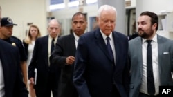 Sen. Orrin Hatch, R-Utah (2nd-R), and Senate Judiciary Committee Chuck Grassley, R-Iowa (C-Rear) arrive to view the FBI report on sexual misconduct allegations against Supreme Court nominee Brett Kavanaugh, on Capitol Hill, Oct. 4, 2018 in Washington. 