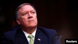 FILE - Central Intelligence Agency Director Mike Pompeo testifies before the U.S. Senate Select Committee on Intelligence on Capitol Hill in Washington, May 11, 2017.