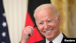 El presidente de EE. UU., Joe Biden, en rueda de prensa en la Casa Blanca el 15 de julio de 2021.