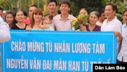 Tù nhân lương tâm Nguyễn Văn Oai được tự do ngày 2/8/2015. (Ảnh: Dân Làm Báo)
