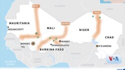 Peta perbatasan Niger dan Mali.