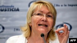 FILE - Venezuela's General Attorney Luisa Ortega Diaz during a press conference in Caracas, Oct. 21, 2013.