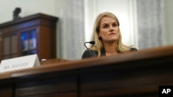 Former Facebook data scientist Frances Haugen speaks during a hearing of the Senate Commerce, Science, and Transportation Subcommittee on Consumer Protection, Product Safety, and Data Security, on Capitol Hill, Oct. 5, 2021.