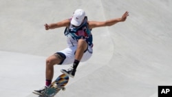 Jagger Eaton of the United States competes in the men's street skateboarding finals at the 2020 Summer Olympics, July 25, 2021, in Tokyo.