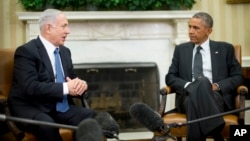 FILE - President Barack Obama meets with Israeli Prime Minister Benjamin Netanyahu in the Oval Office of the White House in Washington, Oct. 1, 2014.