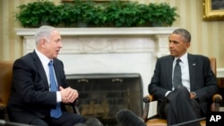 FILE - President Barack Obama meets with Israeli Prime Minister Benjamin Netanyahu in the Oval Office of the White House in Washington, Oct. 1, 2014.