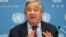 United Nations Secretary-General Antonio Guterres speaks during a news conference at U.N. headquarters in New York, Nov. 20, 2020. 