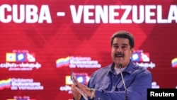 Venezuela's President Nicolas Maduro attends an event regarding the Cuba-Venezuela Comprehensive Agreement in Caracas, Venezuela, Oct. 31, 2018.