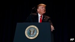 President Donald Trump speaks during the National Prayer Breakfast, Feb. 7, 2019, in Washington. 