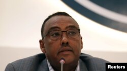 FILE - Ethiopian Foreign Minister Demeke Mekonnen gives a press briefing at the prime minister's office in Addis Ababa, Ethiopia, Nov. 4, 2020.