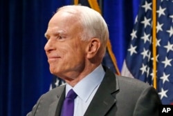 FILE - An award in honor of the late U.S. Senator John McCain — seen here in Phoenix, Arizona, on Nov. 8, 2016 — will be presented to the people of Israel on Nov. 18, 2023.