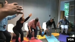 A yoga class at the Green Door in Washington, DC.