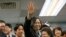 FILE - Taiwan's main opposition Democratic Progressive Party, DPP, Chairperson Tsai Ing-wen waves at the close of a press conference in Taipei, Taiwan.