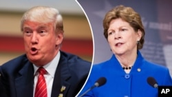 د امریکا لوړپوړې دموکراته سناتوره جین شهین او د امریکا ولسمشر ډونالډ ټرمپ