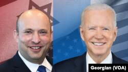 Foto kombinasi: PM Israel Naftali Bennett (kiri) dan Presiden AS Je Biden. 