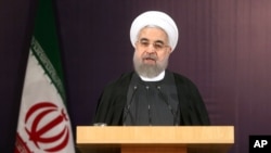 Iranian President Hassan Rouhani accuses archrival Saudi Arabia on Dec. 27, 2015, of promoting poverty and terrorism by continuing to bomb Yemeni rebels and supporting armed rebels fighting to topple Syrian President Bashar Assad in Syria.