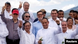 El presidente de Colombia, Gustavo Petro, durante el acto de reapertura de la frontera con Colombia, en el Puente Internacional Simón Bolivar, en Cúcuta, Colombia, el 26 de septiembre de 2022.