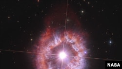 FILE - At the center of this 2021 Hubble image, processed by Judy Schmidt, sits AG Carinae, a supergiant star located about 20,000 light-years away in the southern constellation Carina. (Credit: NASA, ESA, STScI)