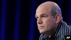 File - David Simon, creator and executive producer of the HBO series "The Wire" - set in Baltimore, Maryland - is condemning the violence, rioting and looting in the wake of the death of 25-year-old African American Freddie Gray in early April 2015. (AP)