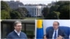 ILUSTRACIJA - Kolaž fotoghrafija na kojima su Bela kuća, predsednik Srbije Aleksandar Vučić i premijer Kosova Avdulah Hoti (Foto: VOA)