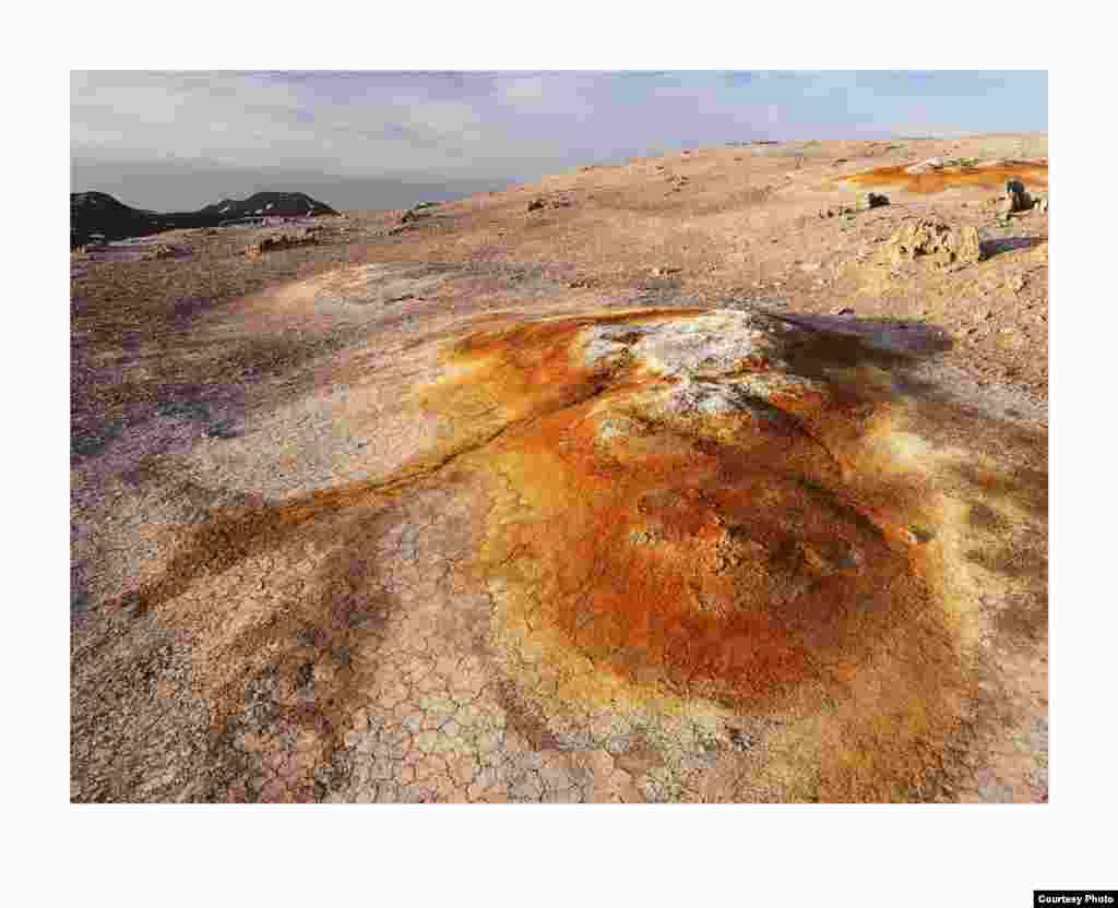 Inactive steam vents such as these, as well as active ones, are found throughout the geothermal area of Mt. Námafjall in northeastern Iceland. (Feo Pitcairn Fine Art)