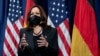 Wakil Presiden AS Kamala Harris berbicara pada Konferensi Keamanan Munich di Jerman, Minggu (20/2). 