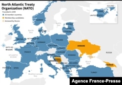Map: NATO Members and Membership Candidates