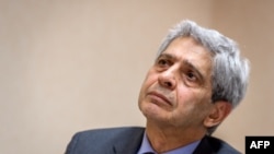 Special Correspondent for BBC Persian TV, Kasra Naji attends a press conference on March 12, 2018 in Geneva.