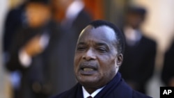 FILE - Republic of Congo President Denis Sassou Nguesso, February 8, 2012.