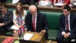 Britain's main opposition Labour Party leader Jeremy Corbyn, speaks during Question Time inside the House of Commons in London, July 10, 2019. (House of Commons)